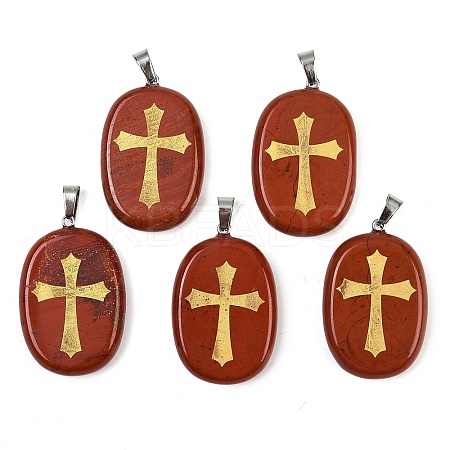Natural Red Jasper Pendants G-S392-01H-1