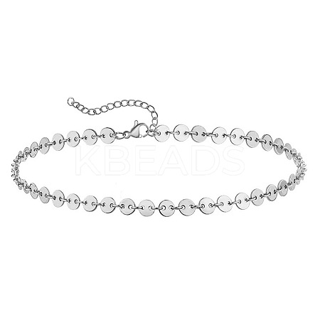 Summer Beach 201 Stainless Steel Disc Sequin Link Chain Anklets for Women FS-WG8E132-01-1