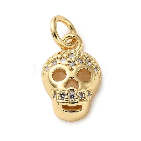 Brass Micro Pave Cubic Zirconia Charms KK-I383-08G-04-1