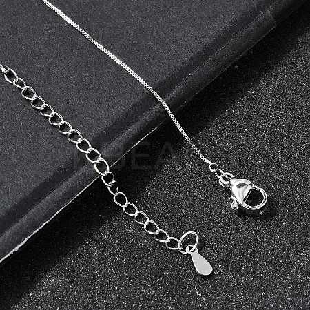 0.6MM Brass Box Chain Necklaces NJEW-G341-01P-1