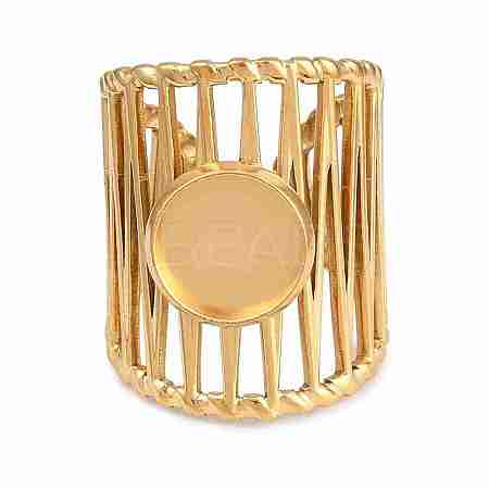 304 Stainless Steel Cuff Rings Ring Components SA-CBA098D-01G-B-1
