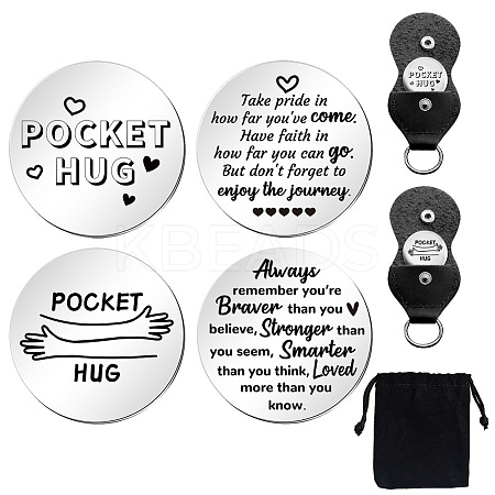 Heart Double-Sided Engraved Stainless Steel Commemorative Decision Maker Coin Set AJEW-GL0002-01D-1