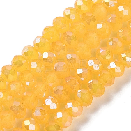 Baking Electroplate Glass Beads Strands DGLA-A039-J8mm-B13-1