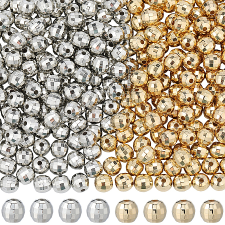 400Pcs 2 Colors CCB Plastic Beads CCB-PA0001-15-1