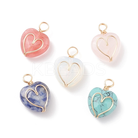 Natural & Synthetic Gemstone Pendants X-PALLOY-JF01618-1
