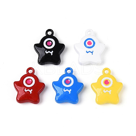Spray Painted Alloy Pendants PALLOY-T092-91M-1