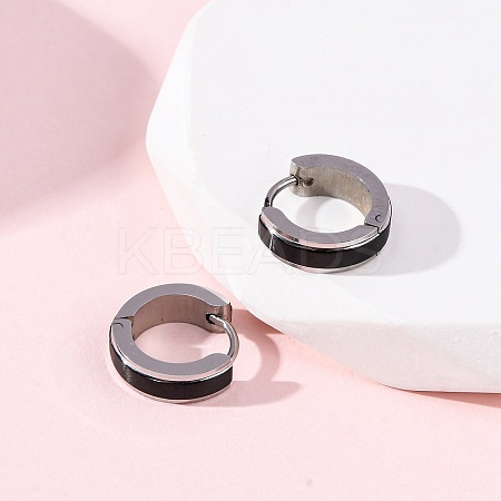 304 Stainless Steel Hoop Earrings EJEW-D331-19A-PB-1