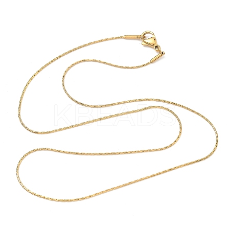 Ion Plating(IP) 304 Stainless Steel Boston Chain Necklaces STAS-O053-15G-01-1