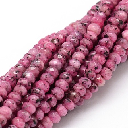 Dyed Natural Malaysia Jade Rondelle Beads Strands X-G-E316-2x4mm-18-1