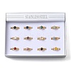 Round Natural Mixed Stone Finger Rings RJEW-C119-01G-4