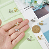 Rack Plating Brass & Cubic Zirconia Stud Earring Findings KK-DC0004-24-3