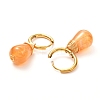 Teardrop Natural Crackle Agate Beads Huggie Hoop Earrings EJEW-JE04603-6