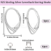 Beebeecraft 6Pcs 925 Sterling Silver Leverback Earring Findings FIND-BBC0002-66-2
