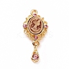 Alloy Cameo Oval Resin Pendants ENAM-M055-38G-03-1
