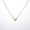 Golden Brass Heart Pendant Necklace for Women WZ0134-2-1-1