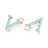 Rack Plating Alloy Enamel Pendants ENAM-T024-53V-G-2