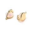 Brass Micro Pave Clear Cubic Zirconia Planet Connector Charms KK-B129-28G-01-2