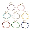 Synthetic Turquoise & Natural Amethyst & Howlite & Carnelian & Dyed Yellow Jade & Dyed Malaysia Jade Round and Glass Seed Beads Link Chain Bracelet Making AJEW-MZ00009-1