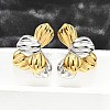 304 Stainless Steel Two-tone Stud Earrings for Women EJEW-R023-01GP-07-1