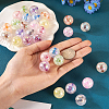 30Pcs 10 Colors Transparent Crackle Acrylic Beads MACR-TA0001-37-5