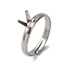 304 Stainless Steel Cuff Ring Components STAS-D372-01P-05-2