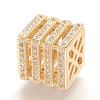 Brass Micro Pave Cubic Zirconia Beads ZIRC-F062-25G-2