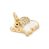 Brass Pave Cubic Zirconia with Enamel Pendants KK-U062-37G-02-2