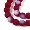 Frosted Transparent Glass Beads Strands GLAA-T032-T10mm-MBB20-3