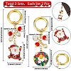 3 Sets Santa Claus & Christmas Wreath Alloy Enamel Pendant Decoration HJEW-SC0001-78-2