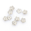 304 Stainless Steel 5-Petal Flower Bead Caps X-STAS-J011-02-1