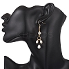 Oval Natural Cultured Freshwater Pearl Dangle Earrings EJEW-JE06889-2