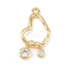 Brass Micro Pave Clear Cubic Zirconia Pendants KK-G545-06G-1