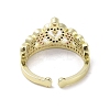 Brass Micro Pave Cubic Zirconia Open Cuff Rings RJEW-M170-10G-3