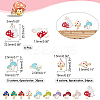 60Pcs 10 Style Alloy Enamel Pendants ENAM-CA0001-28-2
