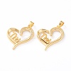 Brass Micro Pave Clear Cubic Zirconia Pendants ZIRC-Z007-09G-1