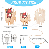 Wood Animal Hanging Ornaments HJEW-WH0053-08E-2