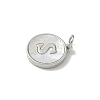 Brass Pave Natural Shell Flat Round with Letter Charms KK-Z115-13P-S-2