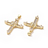 Brass Cubic Zirconia Pendants ZIRC-I062-04G-3