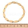304 Stainless Steel Rhombus Link Chain Bracelets for Men Women BJEW-G766-04G-5