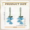 2Pcs Lily of the Valley Kintting Cotton Wool Pendant Decorations HJEW-LP0002-93B-2