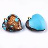 Assembled Bronzite and Synthetic Turquoise Pendants X-G-T111-04C-3
