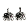 Natural Obsidian Pendants G-P517-04P-01-1