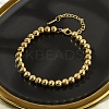 304 Stainless Steel Beaded Bracelets for Women BJEW-P348-01D-G-1