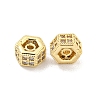 Brass Micro Pave CLear Cubic Zirconia Beads KK-Z044-07G-2