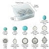 DIY Oval/Half Round Synthetic Turquoise & Tibetan Style Alloy Pendant Making Kits DIY-FS0006-12-4