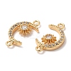 Brass Micro Pave Clear Cubic Zirconia Connector Charms LS-KK-B074-12G-2