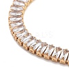 Brass Pave Clear Cubic Zirconia Rectangle Box Chain Slider Bracelets BJEW-YWC0002-05A-G-2