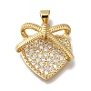 Rack Plating Brass Micro Pave Clear Cubic Zirconia Pendants KK-G500-24G-1