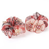 2Pcs 2 Styles Chic Solid Color French Satin Pigtail Hair Tie for Elegant Hairstyles OHAR-TA0001-09-1