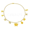 Butterfly Bowknot Flowers 304 Stainless Steel Cable Chain Necklaces NJEW-FS00006-1